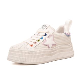 Pantofi dama sport PASS Collection 6LMQ60011A-F3 alb piele naturala