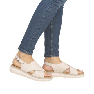 Pantofi dama casual Remonte D2K56-60 din piele crem piele naturala