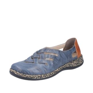 Pantofi dama casual Rieker bleumarin piele naturala