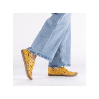 Pantofi dama Rieker galben piele naturala M2852-68