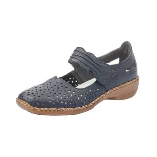 Pantofi dama casual Rieker bleumarin piele naturala