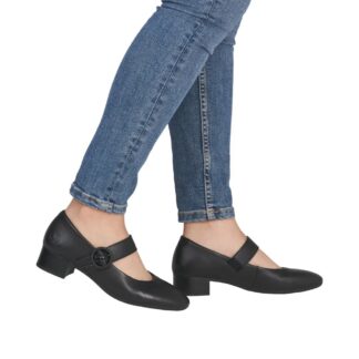 Pantofi dama din piele naturala Rieker 43455-00 negru