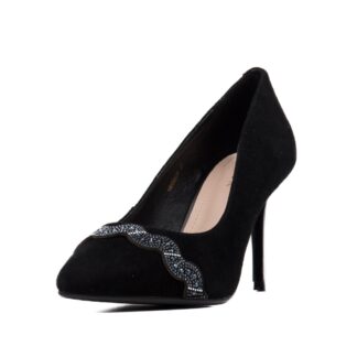 Pantofi dama elegant Epica HMHM00039 01-I negru piele intoarsa
