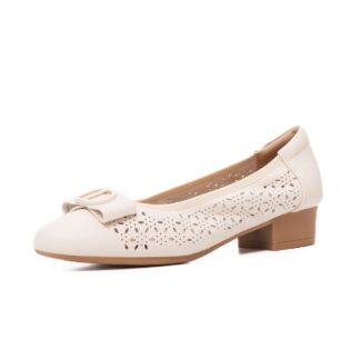 Pantofi dama PASS Collection M4M460006B 52-N crem piele naturala