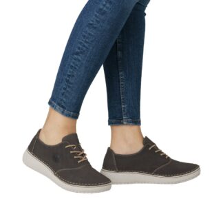 Pantofi dama casual Rieker maro piele ecologica
