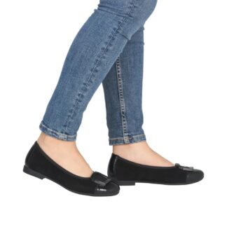 Pantofi dama piele naturala intoarsa Remonte D0K12-02 negru