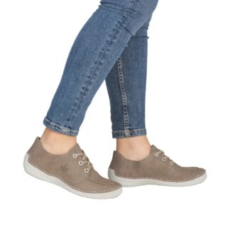 Pantofi dama Rieker bej piele naturala
