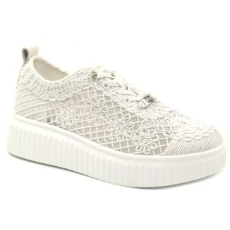 Pantofi dama Lee Cooper alb material textil
