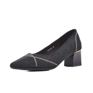 Pantofi dama elegant PASS Collection 7MJH50005A 01-S negru material textil