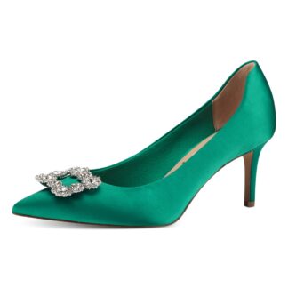 Pantofi dama elegant Tamaris verde satin