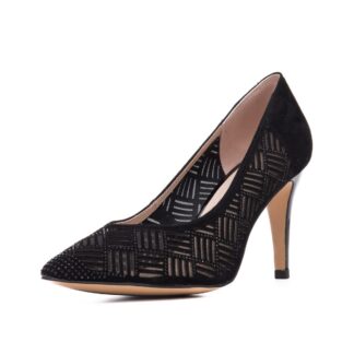 Pantofi dama elegant Epica K3K320061 01-I negru piele intoarsa/textil