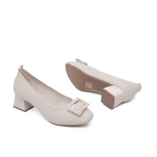 Pantofi dama elegant PASS Collection M4M440011B 52-N bej piele naturala