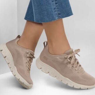 Pantofi dama Skechers taupe material textil