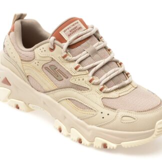 Pantofi dama Skechers bej material textil
