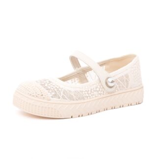 Pantofi dama casual PASS Collection 3VHT60006A 52-T crem material textil