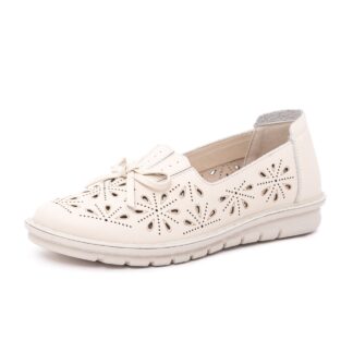 Pantofi dama casual PASS Collection X4X460002B 52-N crem piele naturala