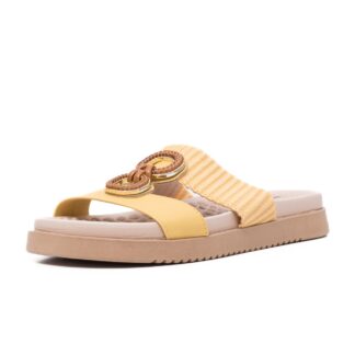Papuci dama PASS Collection IZ7178 08-S galben piele naturala