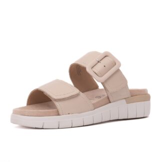 Papuci dama Caprice crem piele naturala 9-27203-44 140