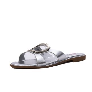Papuci dama PASS Collection 1WHD2506-59 argintiu piele naturala