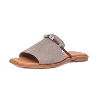 Papuci dama PASS Collection taupe piele naturala intoarsa x4x460016e 03-n bej
