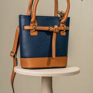 Poseta din piele naturala 35893 Hermosa bleumarin