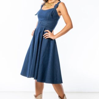 Rochii dama Hermosa bleumarin bumbac
