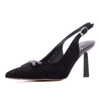 Saboti dama Feeling negru piele naturala nabuc D47-8328