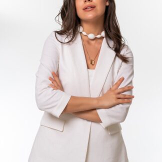 Sacouri dama Hermosa alb in