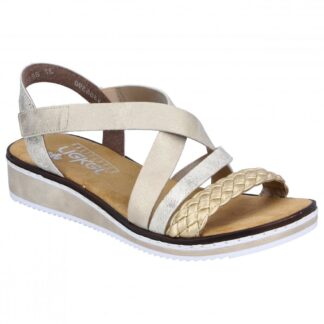 Sandale dama casual Rieker crem piele ecologica V3663-90