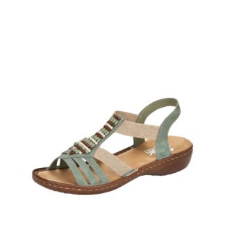 Sandale dama casual Rieker olive piele ecologica
