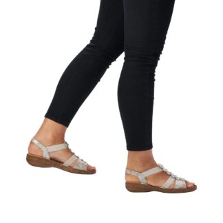 Sandale dama Rieker gri material sintetic
