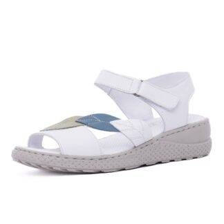 Sandale dama casual BIO.Flex alb piele naturala