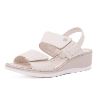 Sandale dama Caprice crem piele naturala 9-28251-42