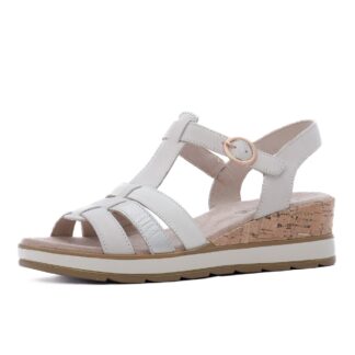 Sandale dama Caprice alb piele naturala 9-28709-44 130