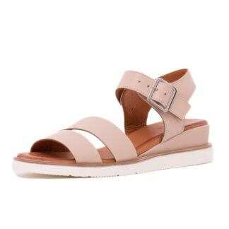 Sandale dama casual Dogati crem piele naturala