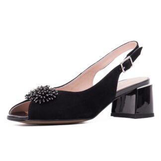 Sandale dama Epica JIJI80009B 01-I negru piele intoarsa