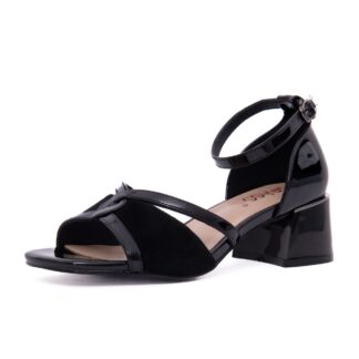 Sandale dama PASS Collection V1025 01-L negru piele lacuita