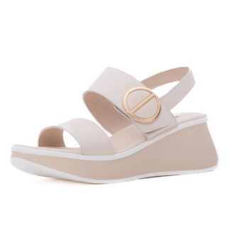 Sandale dama PASS Collection 97DN80004B 52-N crem piele naturala