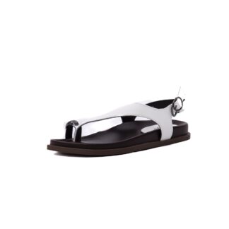 Sandale dama PASS Collection AGQS80001B 13-N alb piele naturala
