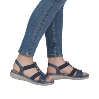 Sandale dama Rieker bleumarin piele naturala