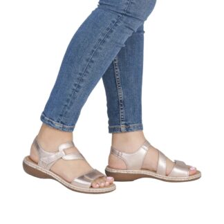Sandale dama Rieker 659C7-89 alb piele naturala