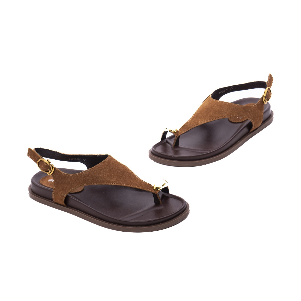Sandale dama PASS Collection AGQS80001C 02-I maro piele intoarsa - imagine 2