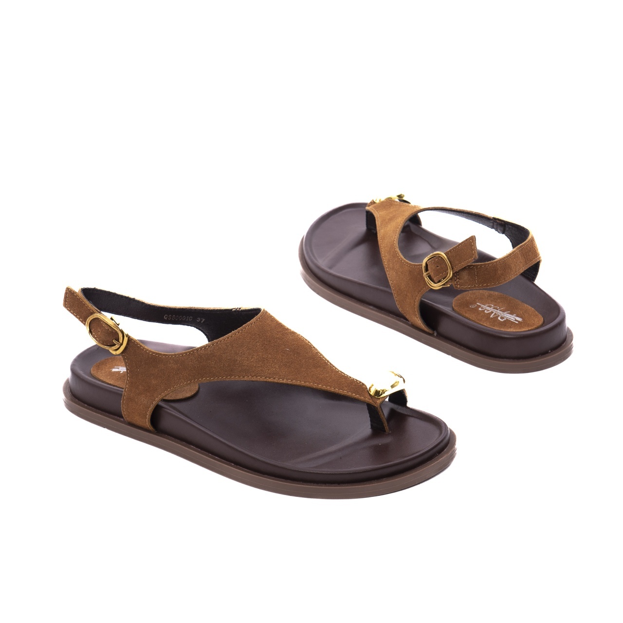 Sandale dama PASS Collection AGQS80001C 02-I maro piele intoarsa - imagine 3