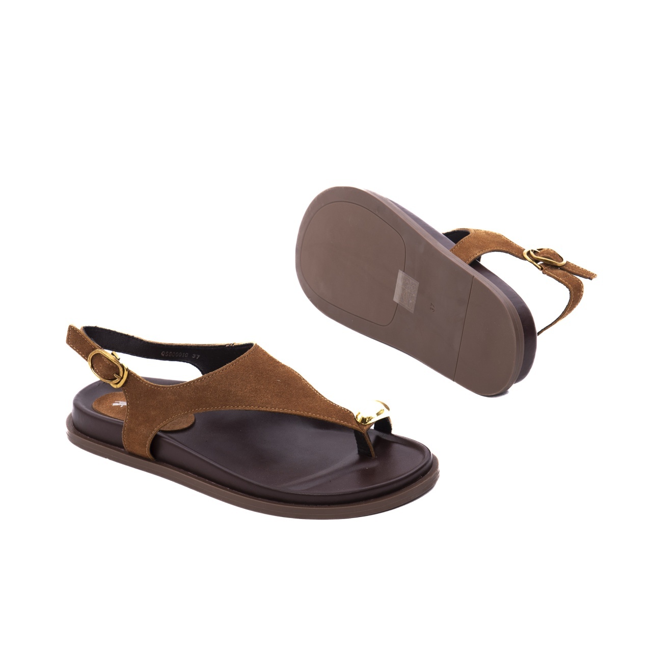 Sandale dama PASS Collection AGQS80001C 02-I maro piele intoarsa - imagine 4