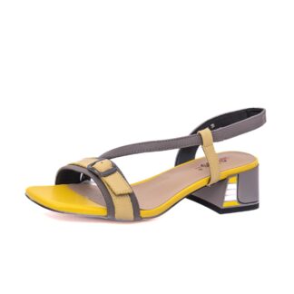 Sandale dama PASS Collection H3DL60013C J7-N galben multicolor piele naturala