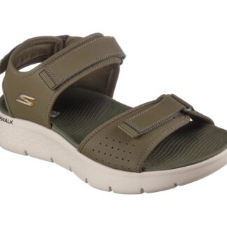 Sandale barbati Skechers kaki material textil