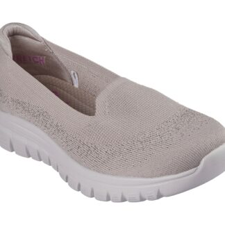 Pantofi dama Skechers taupe material textil