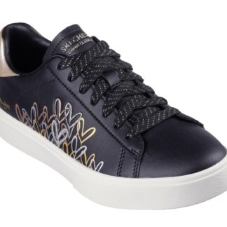 Adidasi dama Skechers negru piele ecologica