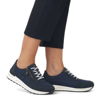 Adidasi dama Sneaker by Rieker bleumarin piele mix N1411-14