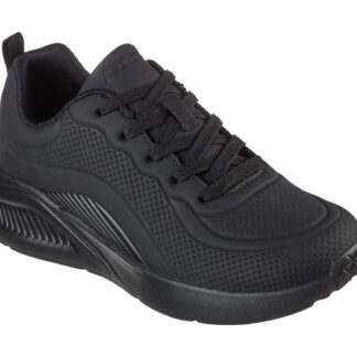 Adidasi dama sport Skechers negru piele ecologica si material textil